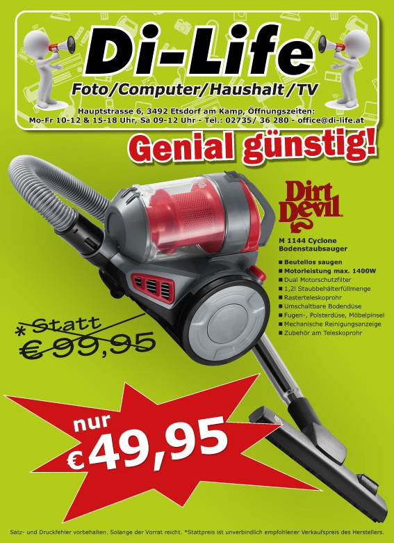 Dirt Devil M1144 beutelloser Zyklonstaubsauger 1400 Watt