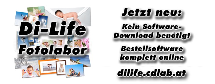 Di-Life Fotolabor, jetzt neu: Kein Software-Download benötigt. Bestellsoftware komplett online. dilife.cdlab.at