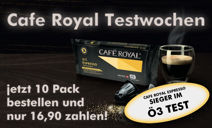 Cafe Royal Testwochen – jetzt 10 Pack bestellen und nur 16,90 zahlen