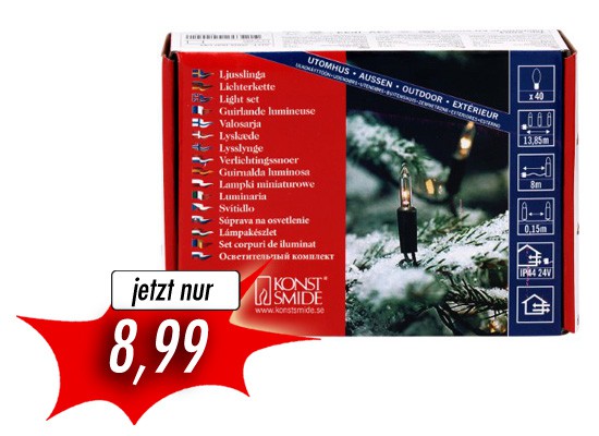 Kontsmide Aussen-Minilichterkette - 40 Lampen, jetzt nur 8,99